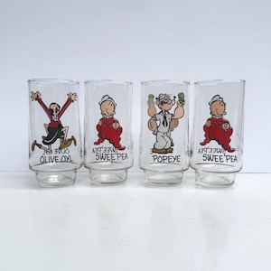 Vintage Coca-Cola Popeye Kollect-A-Set Glasses (Set of 4)