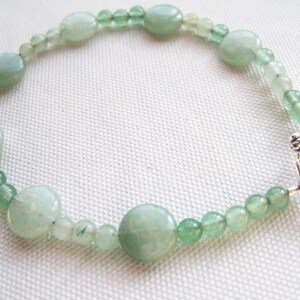 Green Beaded Bracelet, Aventurine Natural Stone Bracelet, Light Green Jewelry, Nature Inspired