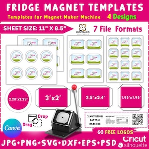 Magnet Vorlage Canva, Quadrat Kühlschrankmagnet Vorlagen, Magnet Maker Vorlage, Foto Magnet Vorlage, Kühlschrankmagnet, Canva ziehen und ablegen
