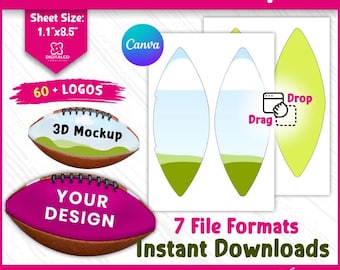 Football Panel Template: Photo Ball Wrap, Canva Drag & Drop (Digital Download)