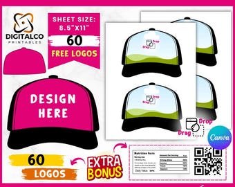 Trucker Hat Template , Trucker Hat Label , Trucker Hat Template Svg  , Trucker Hat Design Template , Blank Hat Template , Canva drag & drop