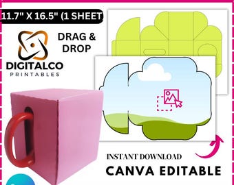 11 oz Mug Box Template, Editable Canva Mug Box Template, Mug Holder Svg, Gift Box, Packaging Box, Mug Box, DIY, Gift Box, Canva drag & drop