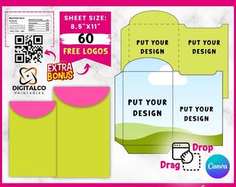 Seed Packet Template , Seed Paper Template , Fancy Seed Packet , Seed Packet Label, Seed Packet Wrap, Seed Packet Editable Canva Drag & drop