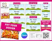 Treat Bag Toppers Template Bundle: Editable, Treat Bag Topper Label Template, Party Favor Template, Treat Bag Stickers, Treat Bag Topper Svg