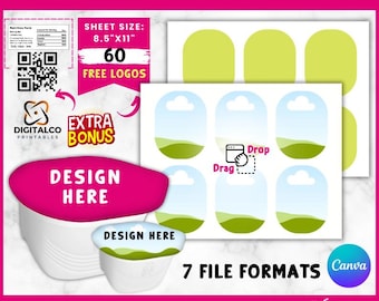 Snack Stack Chip Label Template: Editable Party Favor (Canva, SVG, PSD) (Digital Download)