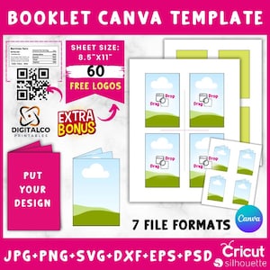 Booklet Canva Template , Editable Booklet Template , Printing Booklets Template , Booklet for kids , Booklet Sublimation , Canva Drag & drop
