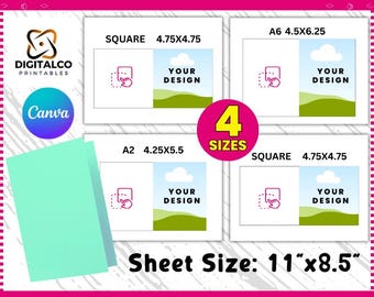 Canva Editable Greeting Card Templates Bundle: Printable Birthday Cards (Digital Download)