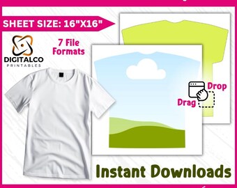 Plantilla para camiseta, plantilla en blanco, plantilla de diseño de camiseta, plantilla de sublimación para camiseta, contorno de camiseta, arrastrar y soltar en Canva