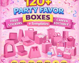 120+ Party Favor Box Template Bundle, Mega Box Template Bundle, Box Template Svg, Party Favor Box, Paper Box, DIY Box, Printable SVG, Cricut