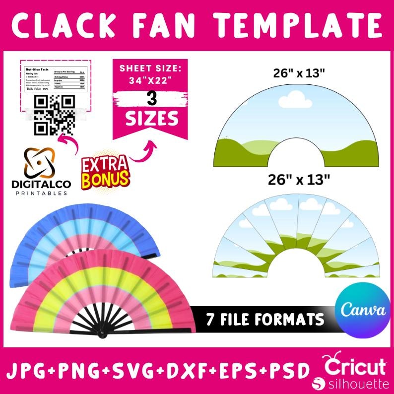 3 Sizes Clack Fan Template Bundle, Clack Fan Template, Folding Fan Template, Hand Fan Template, Queen Fan Template,Fan Template, Clack Fan Template, Clack Hand Fan Sublimation Template, Chinese Fan Template, Fan Design, Festival Hand Fan, Clack Fan Mockup, Graduation Fan Template, Grad Paddle Fan Template, Canva Svg, DIY Canva Clack Fan favors, Party Favors, Party Favors Template, Canva Drag & drop Templates, Editable Canva Drag and Drop, PNG, SVG, JPG, DXF, EPS, PSD, DIY, 25"x13" & 26"x13"