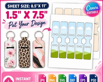 Lip Balm Holder Keychain Template, Lip Balm Holder Sublimation Template, Lip Balm Holder Template, Chapstick Holder Keychain, Drag and drop