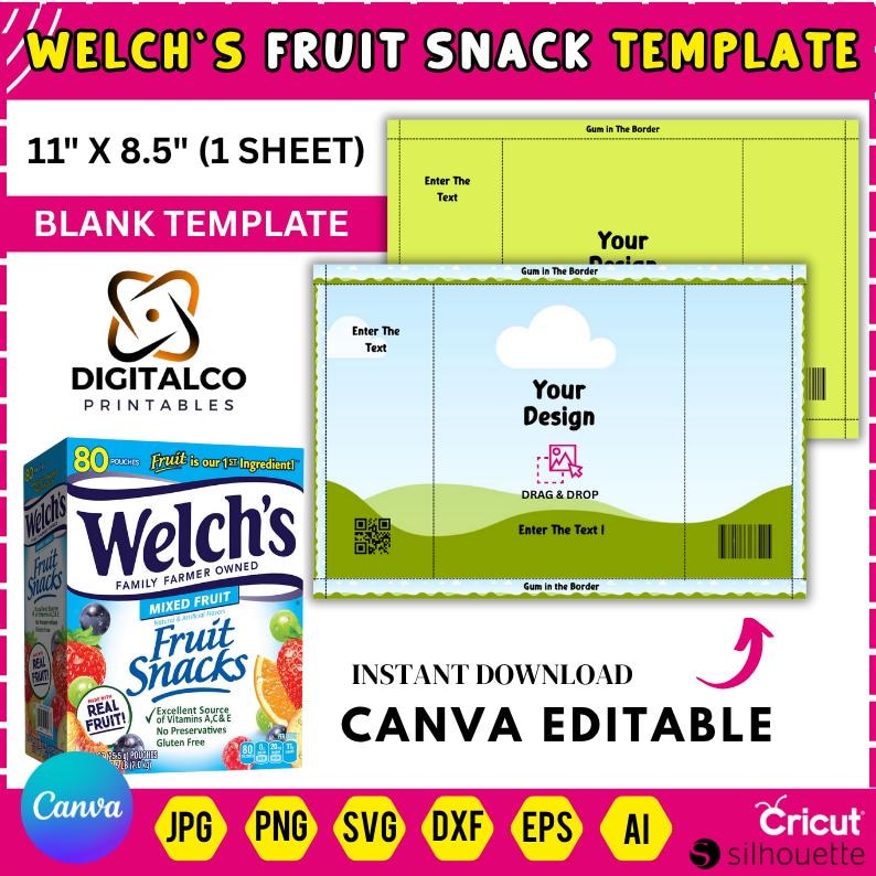 Welch's Fruit Snack Template, Welch's Fruit Snack Wrapper Template ...