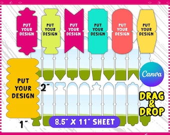Magnetic Bookmark Template Bundle: Editable Canva, SVG, Cricut (Digital Download)