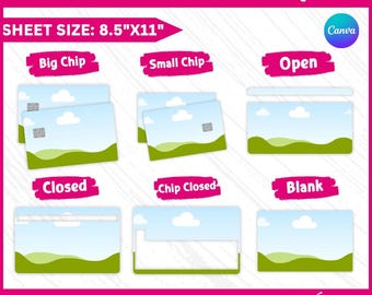 Credit Card Skin Template: Canva Editable, Debit credit card template svg, Instant Download, Canva drag and drop Template, Canva Editable