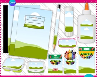 School Supply Mockup Templates: Canva Frames (Digital Download