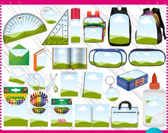School Supply Mockup Templates: Editable Canva Frames (Digital Download