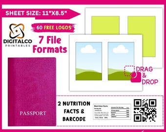 Personalized Passport Cover Template: Canva Editable, SVG, Cricut (Digital Download)