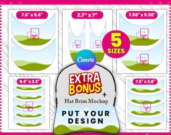 Plantillas para ala de gorra: Diseño de sublimación de gorra de camionero (SVG, Canva, PSD) Descarga digital