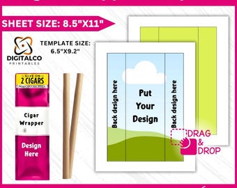 Sweet Cigar Template, Sweet Cigar Wrapper Template Svg, Cigaratte Pack Templates, Editable Canva drag and drop, Cricut, Silhouette, Png, Svg