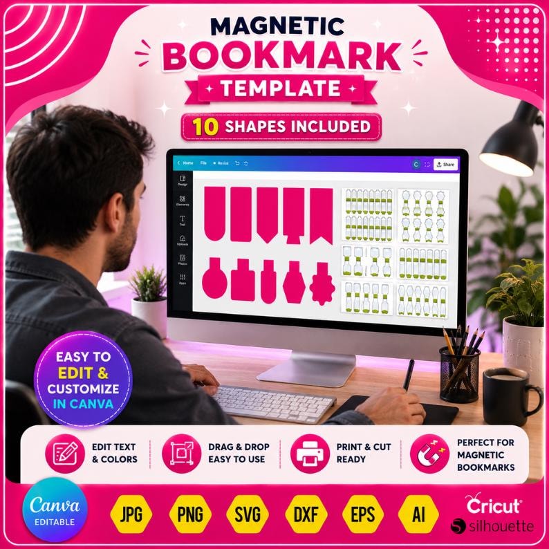 Magnetic Bookmark Template Bundle | 10 Editable Canva Templates | Digital Download
Magnet Bookmark Canva Template, Editable Bookmark Template Bundle, Printable Magnetic Bookmark Design, Drag & Drop Blank Magnet Bookmark
magnetic bookmark
bookmark template
canva bookmark
magnetic frames
bookmark svg
editable canva
blank bookmark
bookmark bundle
printable bookmark
diy bookmark
bookmark design
drag and drop
digital download