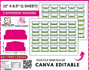 File Tab Template, Journal Tab Template, File Tab Labels, Planner Tab Template, DIY Divider Tabs, Organizer Tab Labels, Editable Canva, SVG