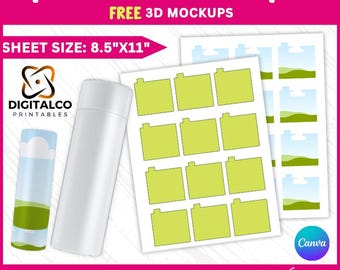 Lip Balm Label , Editable Canva Template, Lip Balm Template, Chapstick Label, Lip Gloss Wrap Template, Sublimation Template, Canva Drag&drop