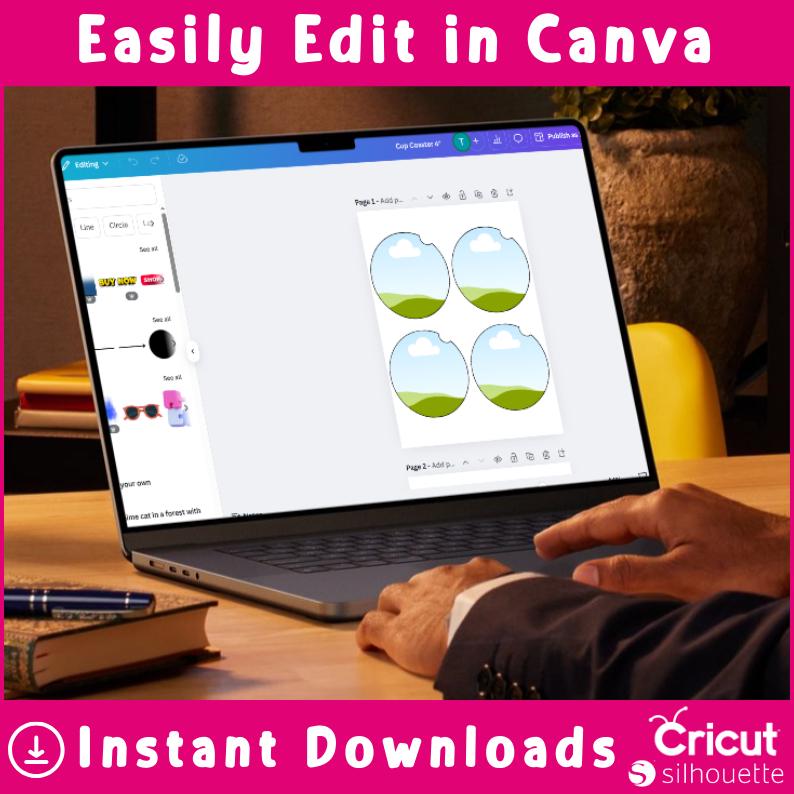 Car Coaster Template Bundle: Car Coaster Editable Canva Template, Car ...