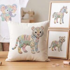 Patchwork Bunny PNG SVG Bundle , Set of 10 Animal Design, Dog Cat Horse  Deer Bear Clipart, Cottagecore Animal Sublimation Download