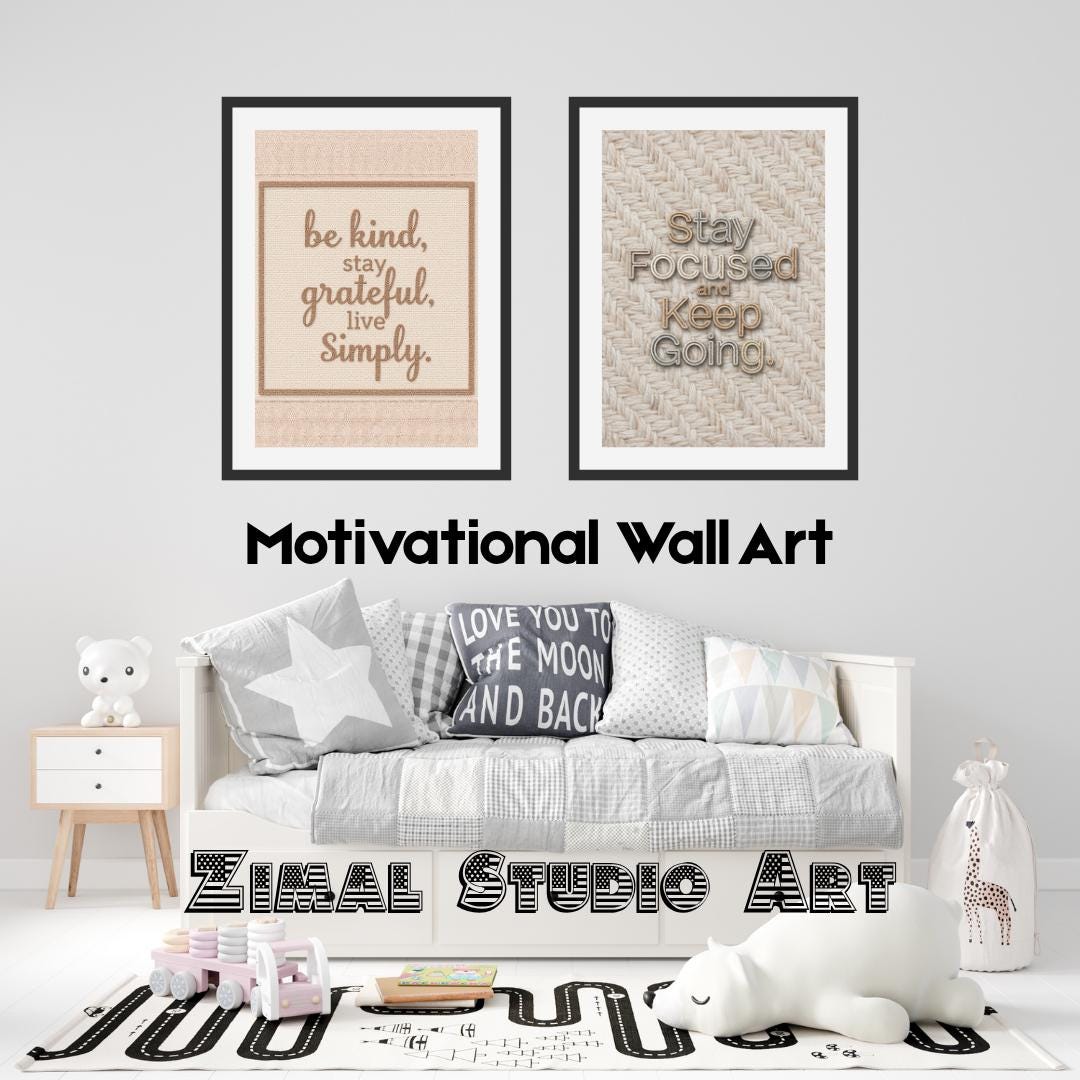 Motivational Crochet Wall Art Set 5 | Positive Quote Digital Download ...
