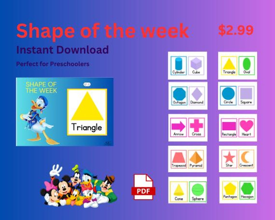 Buy Donald Duck Weekly Shapes Chart Online in India - Etsy