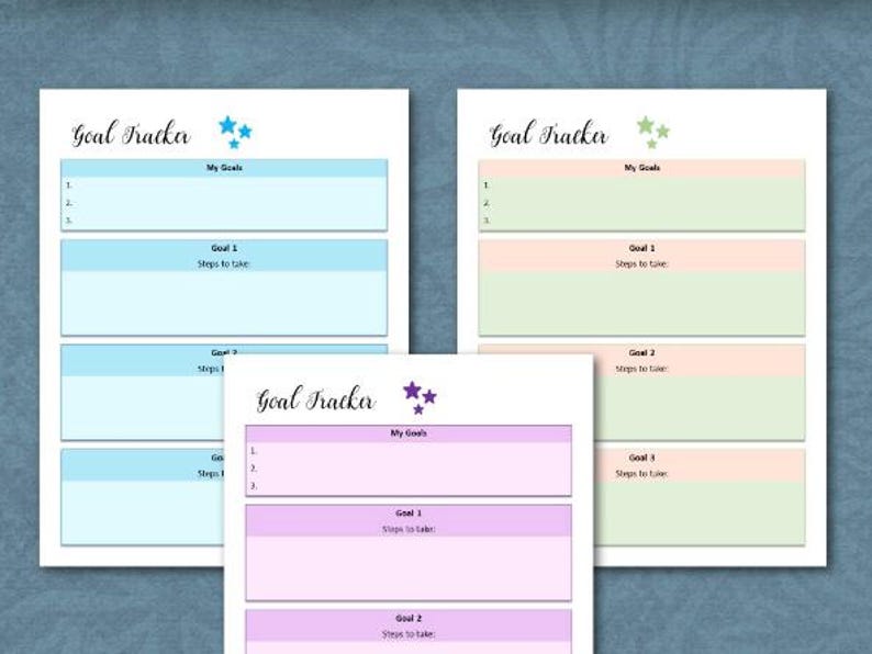 Goal Tracker Templates - Etsy