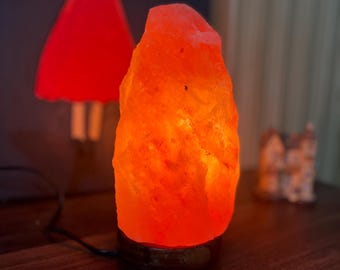 Lámpara de sal rosa del Himalaya tallada a mano: decoración zen natural