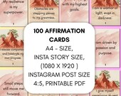 100 Affirmation Cards: Mindfulness & Meditation (Printable PDF)