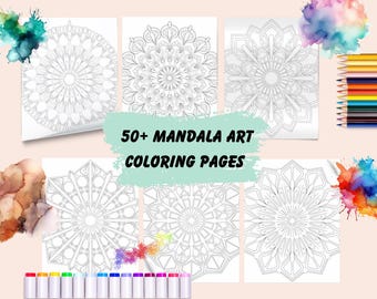 Más de 60 páginas para colorear de mandalas: diseños de arteterapia (PDF y JPEG)