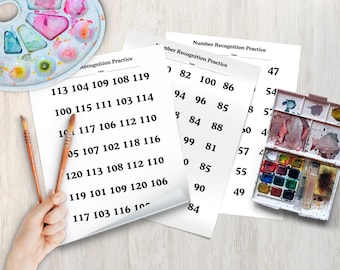 Number Recognition Worksheets 1-200: Kids Math Practice (Printable PDF Digital Download)