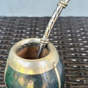 Mate Gourd with Bombilla Straw