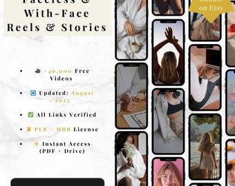10,000+ Faceless Reels and Stories, 40,000 Stock Videos, Canva Templates (PLR & MRR License)