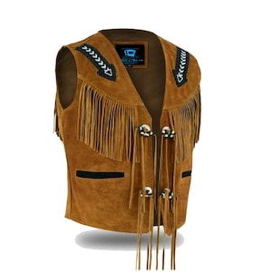 Tan Suede Fringe Western Vest: Handmade Cowgirl Style