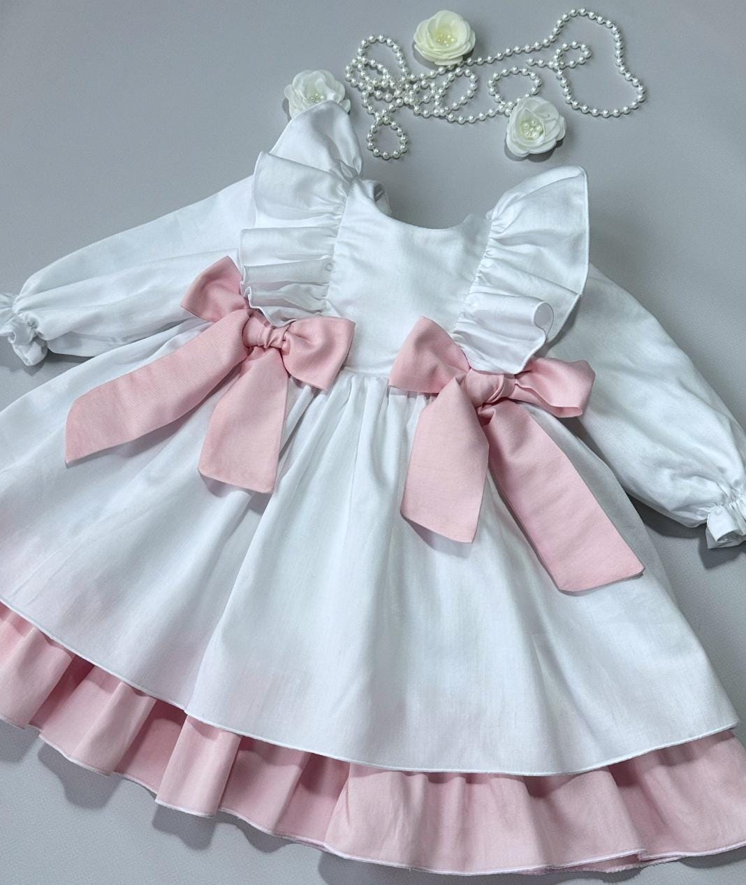 baby ginny dress pink white stripe main image 0