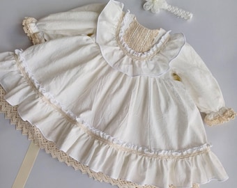 Lace Baby Girl Dress: Corduroy Christening Gown, Newborn Outfit