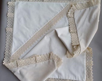 Cotton Baby Blanket: White or Ivory Lace Christening Blanket