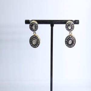 Polki Diamond Earrings, Indian Jewelry, Classic Jewelry, Sterling Silver Diamond Earrings, Diamond Slice, Victorian Style, Indian Polki