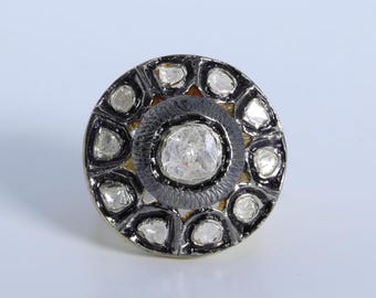 Polki Diamond Ring, 925 Sterling Silver, Gold Plated Ring, Pakistani Jewelry, Indian Jewelry, Desi Jewelry, Genuine Polki