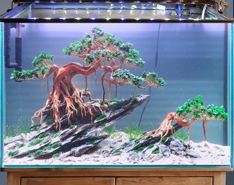 人工盆栽流木　アクアリウム Amazon.co.jp: 【1～3日以内 発送】空洞型バニヤン盆栽流木ADA 流木