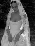 Mantilla Bridal Veil, Scalloped Eyelash Lace, Cathedral Wedding Veil, Chantilly Lace Veil for Bride, Soft Tulle Veil, Floral Lace Edge Veil product logo