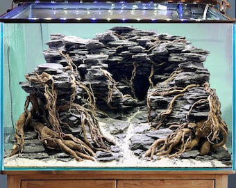 Rocas para acuarios Aquascape, bonsáis, madera flotante, paisaje duro, piedra para paisajismo acuático para la decoración de peceras