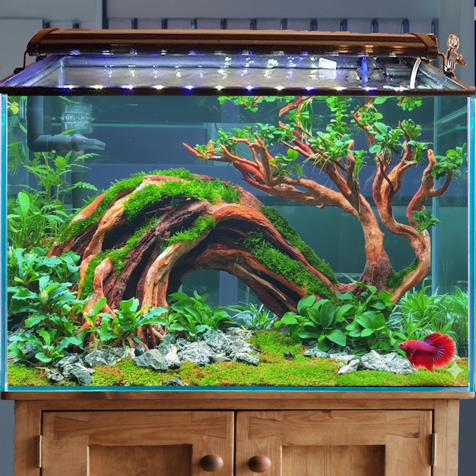 big w fish tank accessories Aquarium Decoration Large and Tall Decor Rock Cave Hideouts | Aquarium Rock Mountain View with Plants Aquarium Ornament Tree House Cave for Large Tank Create a magical underwater world in your home with Top Fin aquariums and Starter Kits 55-90 Gallon Fish Tank Stand,