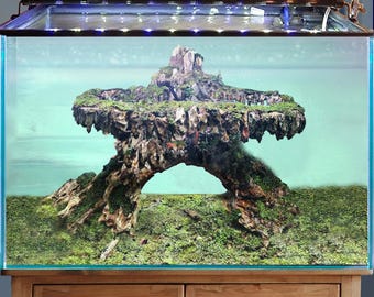 Decorazione Per Acquario A Forma Di Grotta E Tronco In Resina, 24x8x17 Cm, Nascondiglio Per Pesci, Per Acqua Dolce E Salata