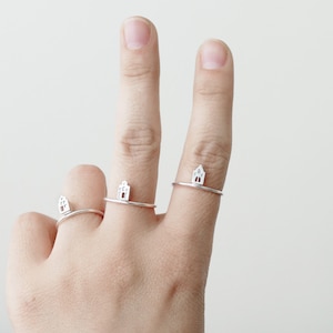 Tiny Amsterdam house ring, dutch houses, canal houses, Amsterdam skyline ring, traveller gift, cityscape ring, amsterdam souvenir
