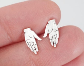 Sterling Silber Offene Hand Ohrstecker : SIBLI Collection